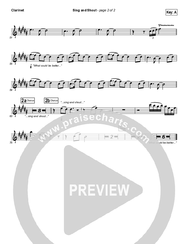 Sing And Shout Clarinet (Matt Redman)
