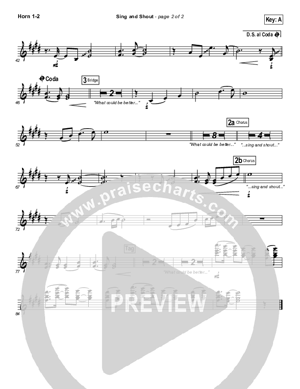Sing And Shout French Horn 1/2 (Matt Redman)