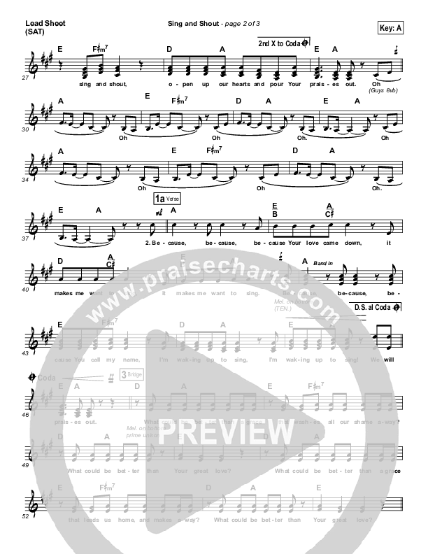Sing And Shout Lead Sheet (SAT) (Matt Redman)