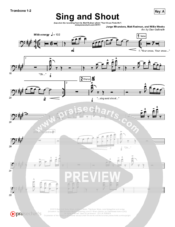 Sing And Shout Trombone 1/2 (Matt Redman)