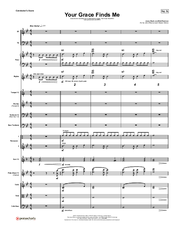 Your Grace Finds Me Conductor's Score (Matt Redman)