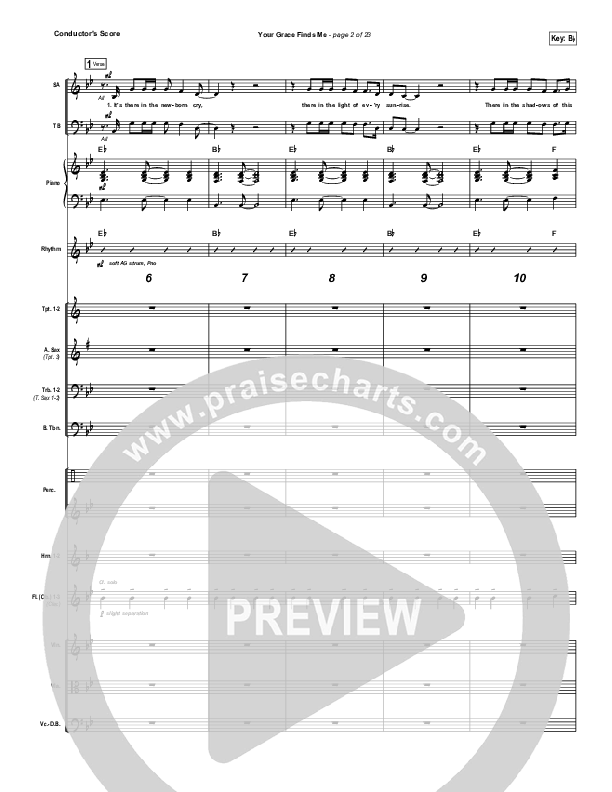 Your Grace Finds Me Conductor's Score (Matt Redman)