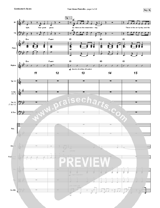 Your Grace Finds Me Conductor's Score (Matt Redman)