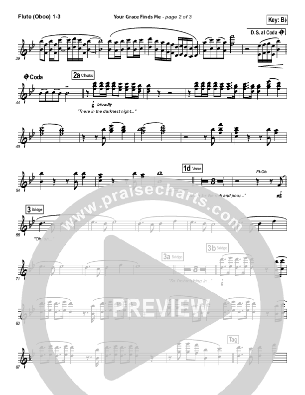 Your Grace Finds Me Flute/Oboe 1/2/3 (Matt Redman)