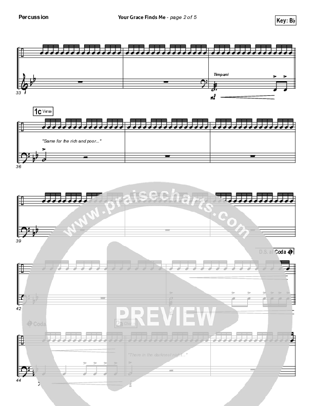 Your Grace Finds Me Percussion (Matt Redman)