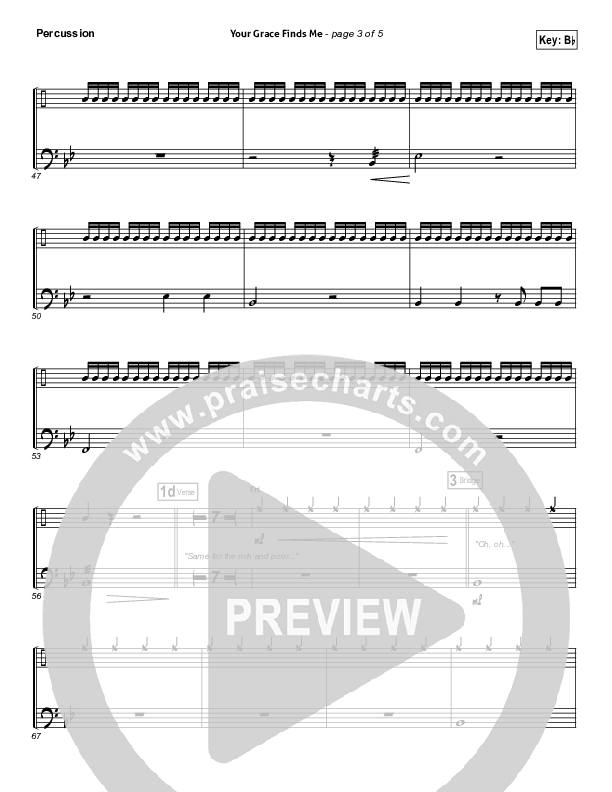 Your Grace Finds Me Percussion (Matt Redman)