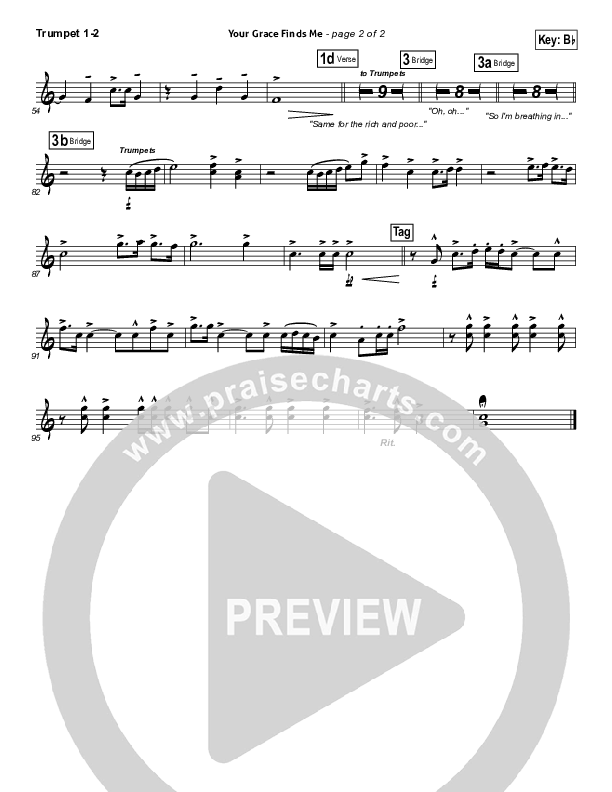 Your Grace Finds Me Trumpet 1,2 (Matt Redman)