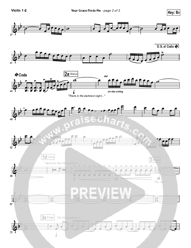 Your Grace Finds Me Violin 1/2 (Matt Redman)