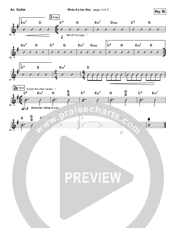 Wide As The Sky Acoustic Guitar (Matt Redman)