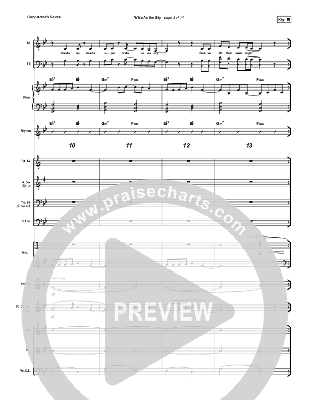 Wide As The Sky Conductor's Score (Matt Redman)