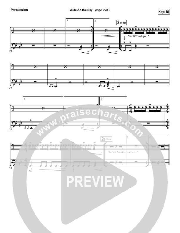 Wide As The Sky Percussion (Matt Redman)