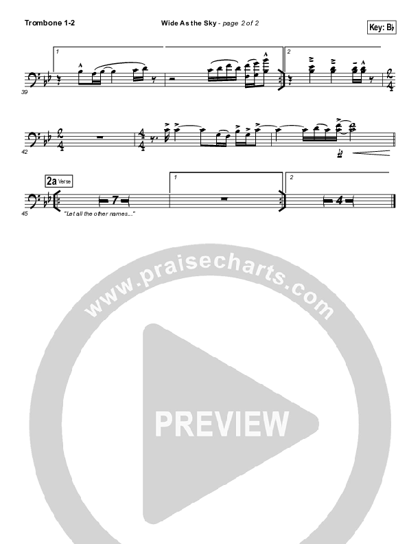 Wide As The Sky Trombone 1/2 (Matt Redman)