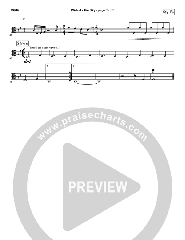 Wide As The Sky Viola (Matt Redman)