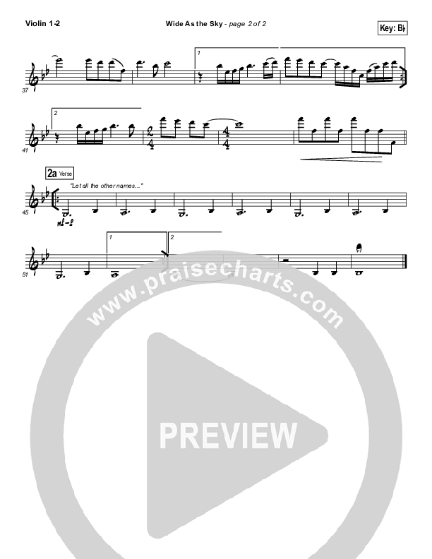 Wide As The Sky Violin 1/2 (Matt Redman)