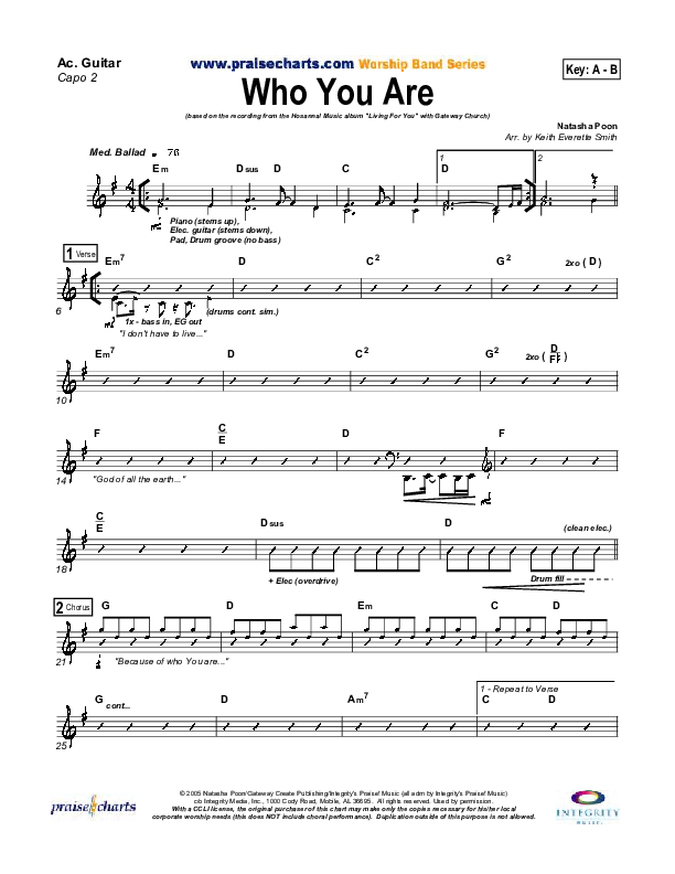 Who You Are Acoustic Guitar (Gateway Worship)