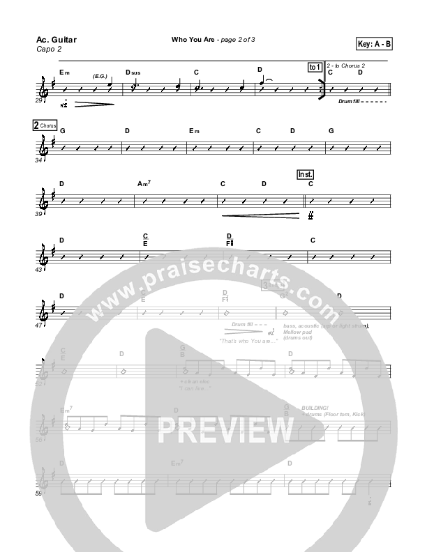 Who You Are Acoustic Guitar (Gateway Worship)