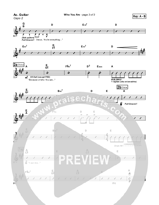 Who You Are Acoustic Guitar (Gateway Worship)