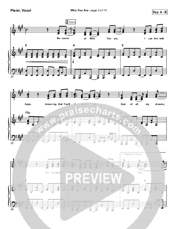 Who You Are Piano/Vocal (Gateway Worship)