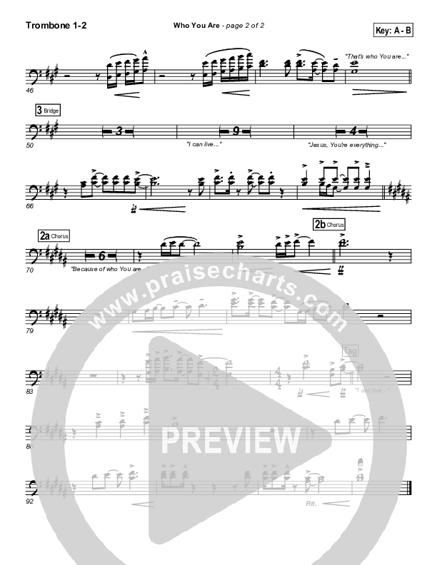 Who You Are Trombone 1/2 (Gateway Worship)