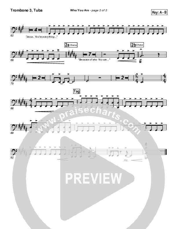 Who You Are Trombone 3/Tuba (Gateway Worship)