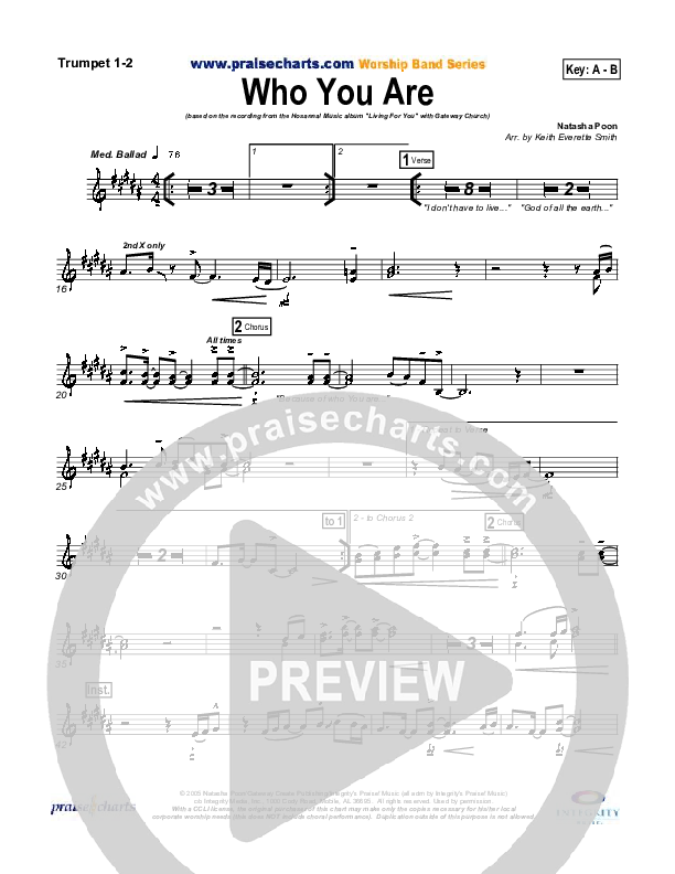 Who You Are Trumpet 1,2 (Gateway Worship)