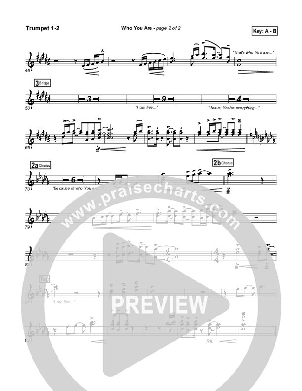 Who You Are Trumpet 1,2 (Gateway Worship)