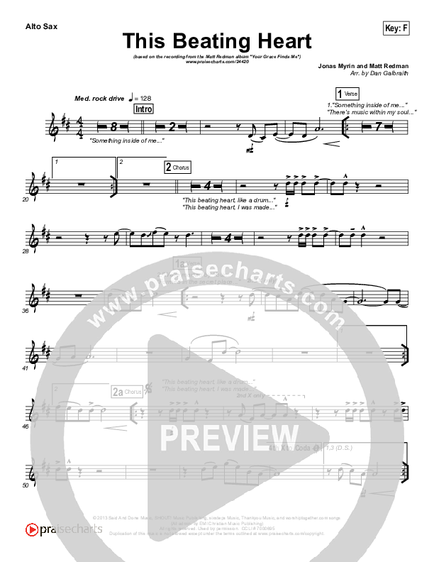 This Beating Heart Alto Sax (Matt Redman)