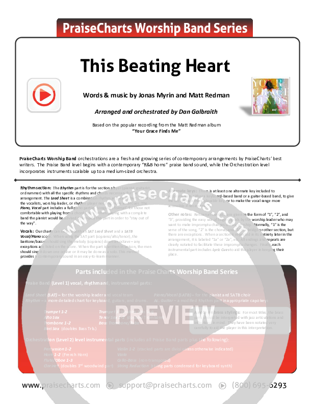 This Beating Heart Cover Sheet (Matt Redman)