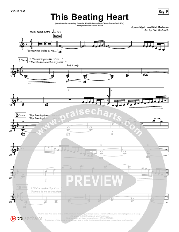 This Beating Heart Violin 1/2 (Matt Redman)