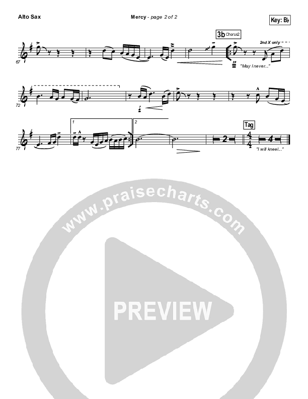 Mercy Alto Sax (Matt Redman)