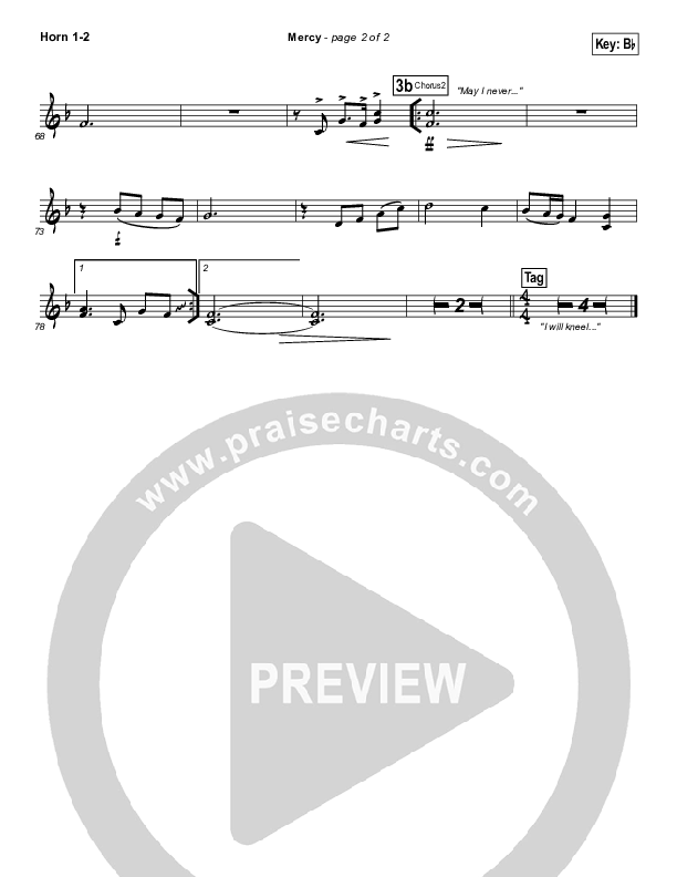 Mercy French Horn 1/2 (Matt Redman)