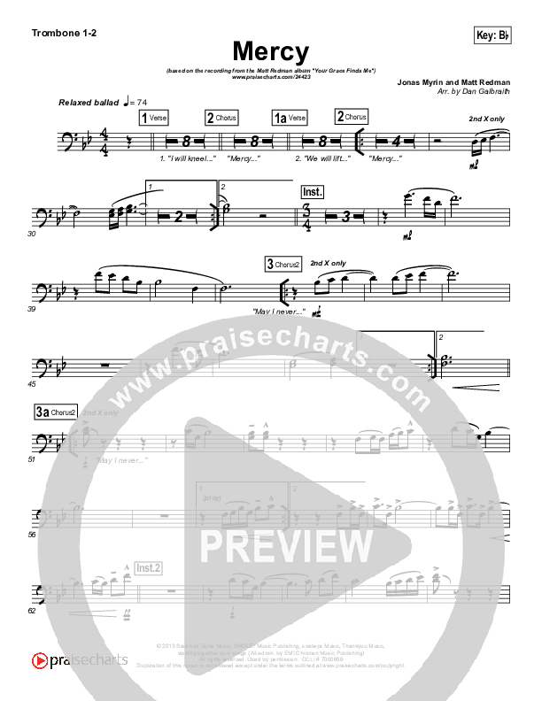Mercy Trombone 1/2 (Matt Redman)
