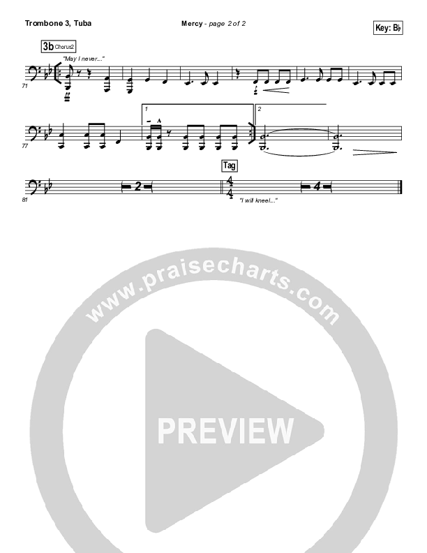 Mercy Trombone 3/Tuba (Matt Redman)