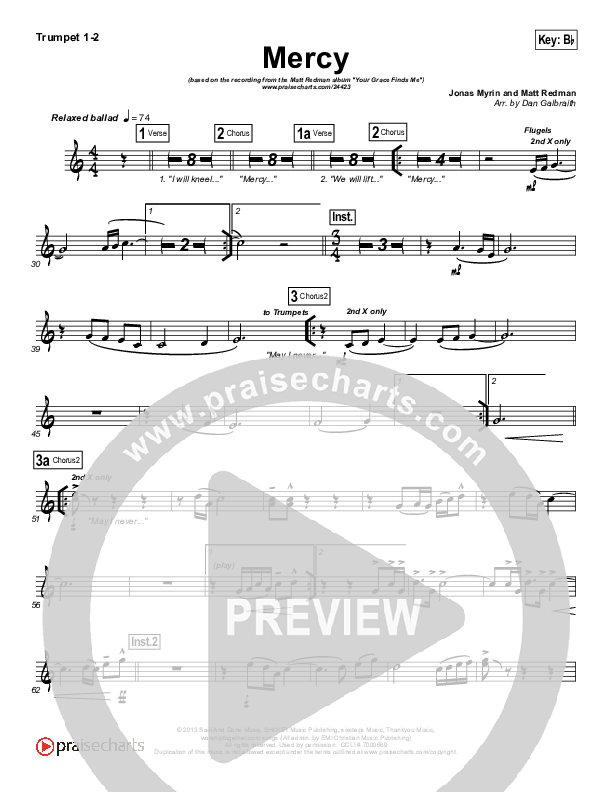 Mercy Brass Pack (Matt Redman)