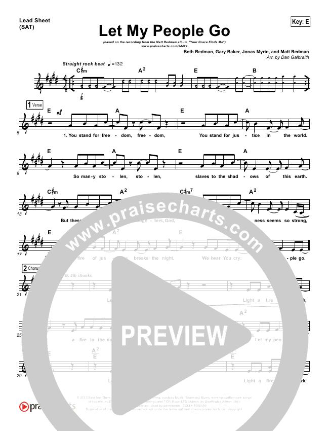 Let My People Go Sheet Music PDF (Matt Redman) - PraiseCharts