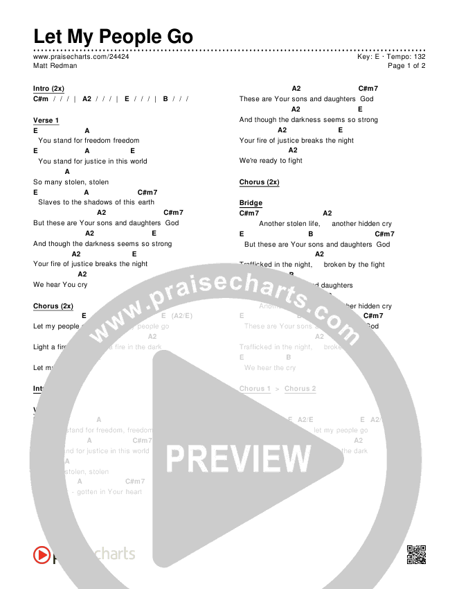 Let My People Go Chords & Lyrics (Matt Redman)