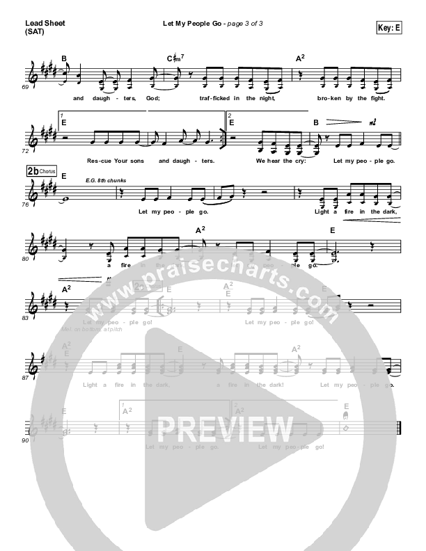 Let My People Go Lead Sheet (SAT) (Matt Redman)