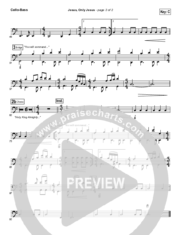 Jesus Only Jesus Cello/Bass (Matt Redman)