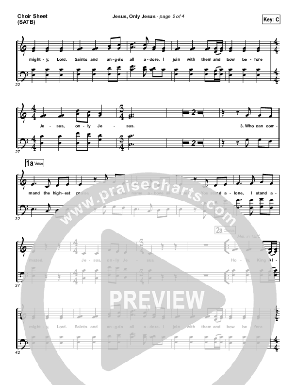 Jesus Only Jesus Choir Sheet (SATB) (Matt Redman)