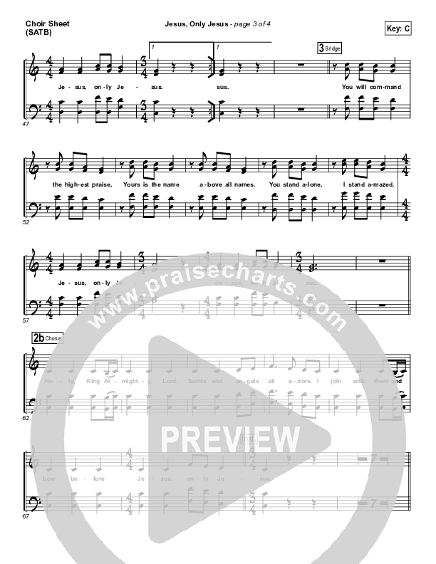 Jesus Only Jesus Choir Sheet (SATB) (Matt Redman)
