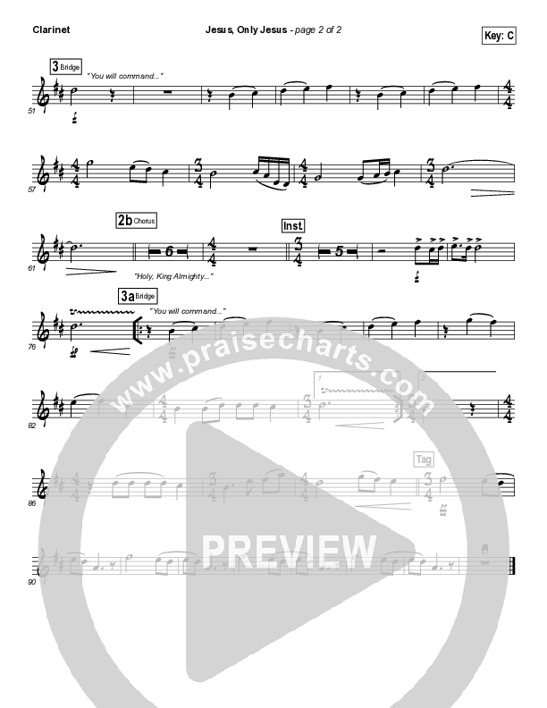 Jesus Only Jesus Clarinet (Matt Redman)