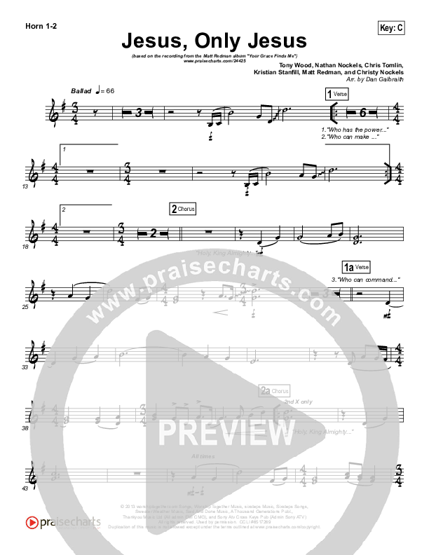 Jesus Only Jesus Brass Pack (Matt Redman)