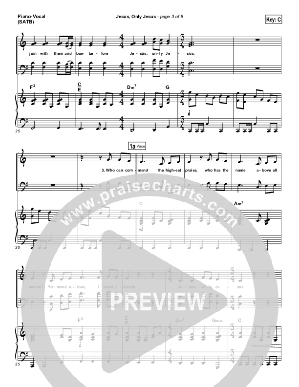 Jesus Only Jesus Piano/Vocal (SATB) (Matt Redman)