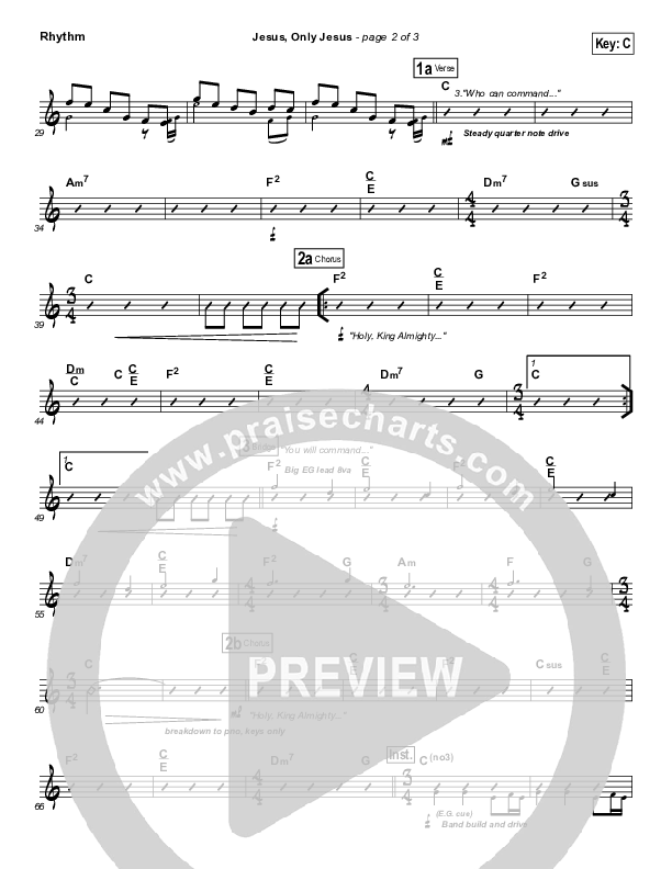 Jesus Only Jesus Rhythm Chart (Matt Redman)