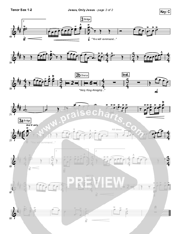 Jesus Only Jesus Tenor Sax 1/2 (Matt Redman)