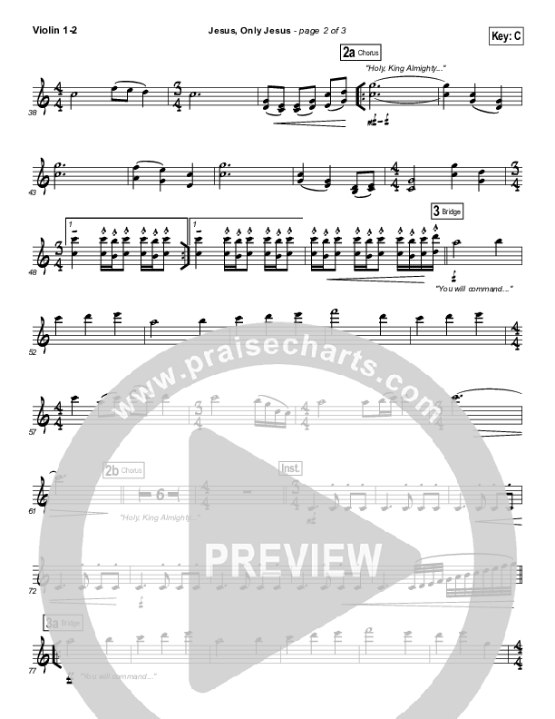 Jesus Only Jesus Violin 1/2 (Matt Redman)