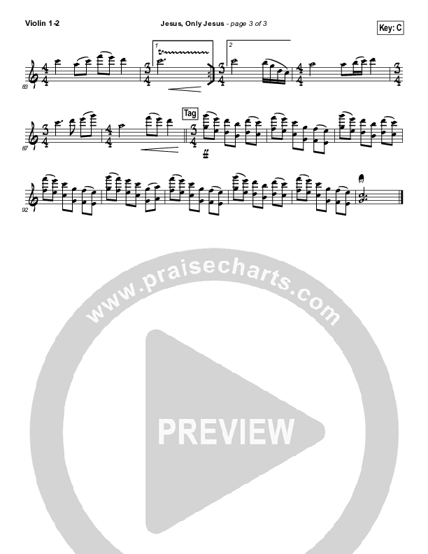 Jesus Only Jesus Violin 1/2 (Matt Redman)