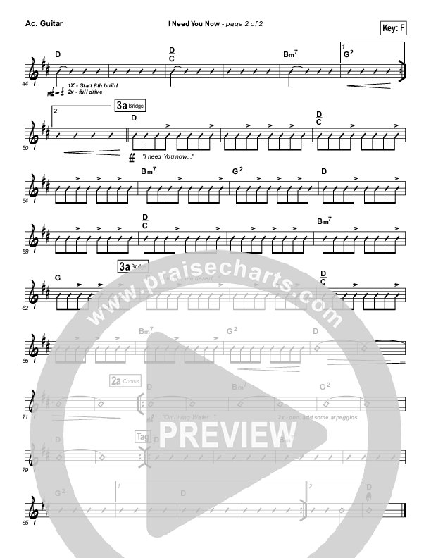 I Need You Now Acoustic Guitar (Matt Redman)