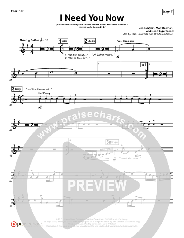 I Need You Now Wind Pack (Matt Redman)