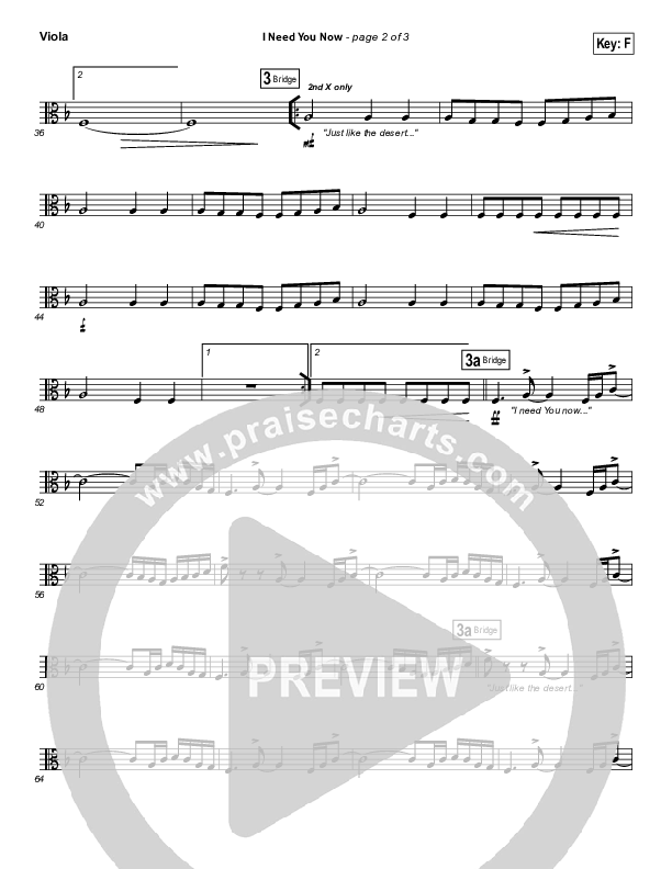 I Need You Now Viola (Matt Redman)